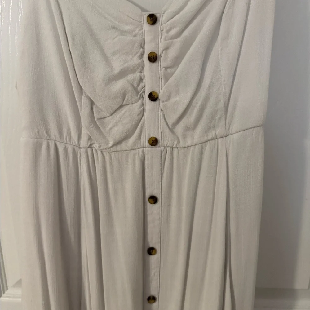 Torrid Midi Textured Woven Button-Front Dress - Picture 4 of 8